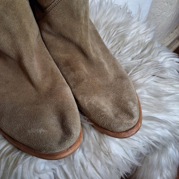 B/ X By Bronx Camel Suede Tie Up Knee High Boots 40 - Picture 6 of 16